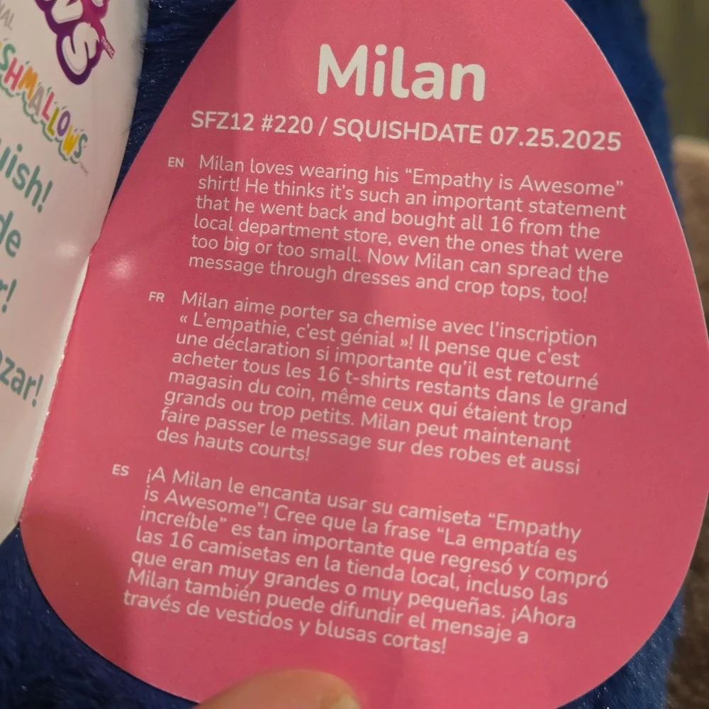 Squishmallows Milan the Bat 12 Inch Fuzz-A-Mallows Blue Valentine Exclusive HTF‎